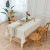 Leaf Embroidery Cotton Blend Tablecloth (7) Elegant Leaf Embroidery Tablecloth