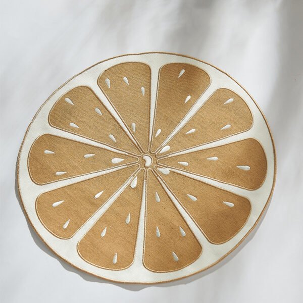 Lemon Embroidered Linen Placemat