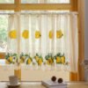 lemon embroidery polyester café curtain country farmhouse kitchen valance