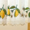 lemon embroidery polyester café curtain country farmhouse kitchen valance