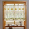 lemon embroidery polyester café curtain country farmhouse kitchen valance