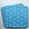 Light Blue Checkered Foam-Core Dish Drying Mat – Absorbent Classic Kitchen Pad