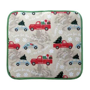 Light Green Snowflake Foam-Core Dish Drying Mat – Festive Absorbent Kitchen Pad