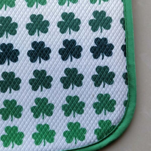 Lucky Clover Foam-Core Dish Drying Mat – Decorative Absorbent Kitchen Pad