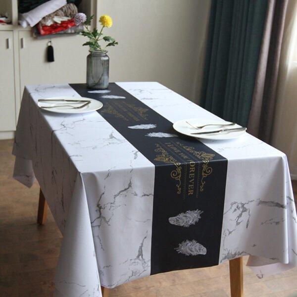 Marble pattern waterproof PVC tablecloth in multiple sizes
