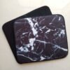 Black-and-White Marble Print Foam-Core Dish Drying Mat – Elegant Absorbent Pad