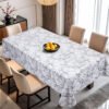 Marble Vinyl Tablecloth with Flannel Backing (3) Marble Vinyl Tablecloth with Flannel Backing