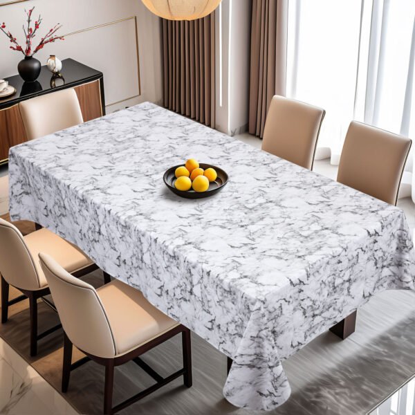 Marble Vinyl Tablecloth with Flannel Backing (3) Marble Vinyl Tablecloth with Flannel Backing
