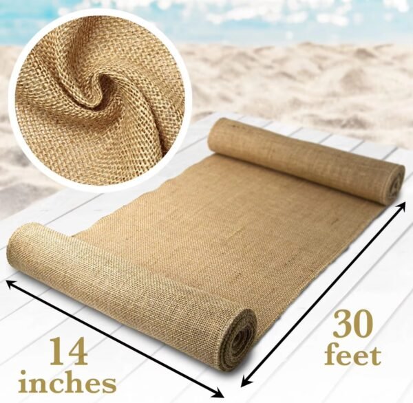 Natural Jute Table Runner Roll (3) 100% Natural Jute Table Runner Roll – 14'' x 30ft