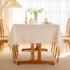 Natural Linen Color Cotton Blend Tablecloth (5) Custom Size Natural Linen Tablecloth - Wrinkle-Resistant Cotton Blend