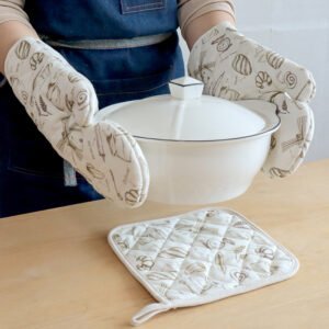 Custom Logo Cotton Microwave Oven Mitt - 400GSM Heat-Resistant for Commercial Kitchens