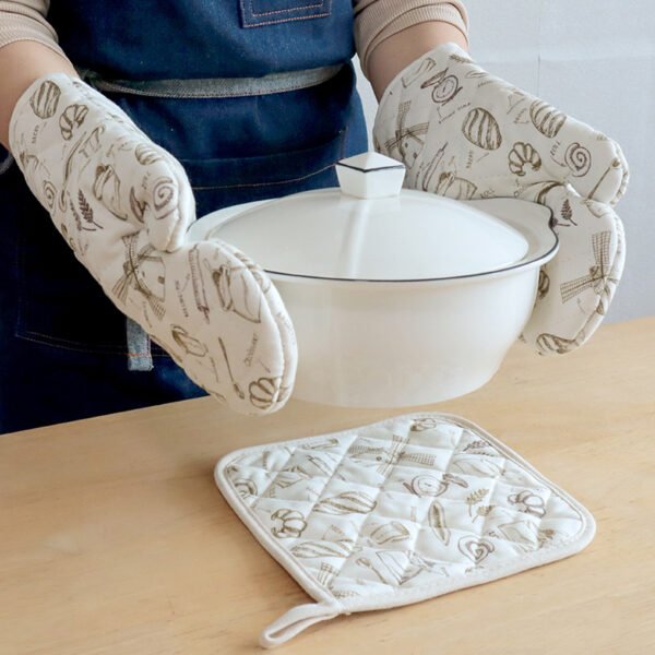 Custom Logo Cotton Microwave Oven Mitt - 400GSM Heat-Resistant for Commercial Kitchens