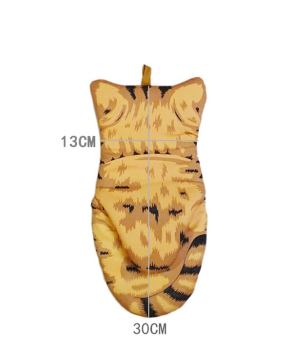 Orange Cat Paw Microwave Oven Mitt - Heat Resistant Cotton (5) Cute Cat Paw Microwave Oven Mitts - Cotton, Orange