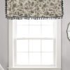 Peony Print Linen Café Curtain (1) peony print linen café curtain rustic floral farmhouse kitchen valance