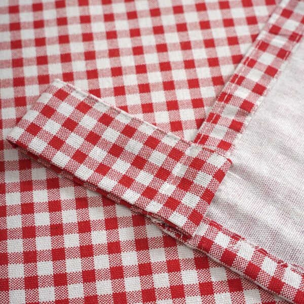 plaid cotton linen café curtain farmhouse rustic short valance