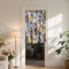 Purple Impressionist Print Polyester Café Curtain (6) purple impressionist print polyester café curtain French vintage style