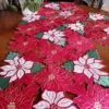 Red Christmas Embroidered Table Runner 16x72"