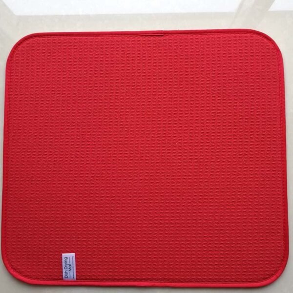 Red Rooster Foam-Core Dish Drying Mat – Rustic Absorbent Kitchen Pad