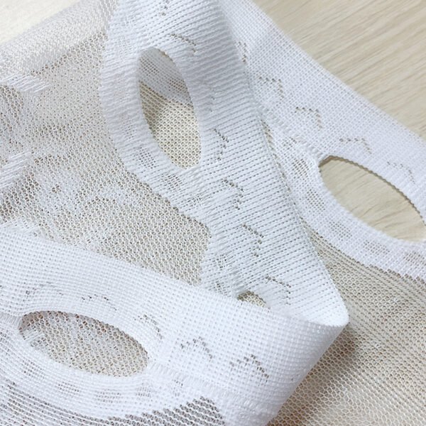 round mirror print lace polyester café curtain sheer European kitchen valance