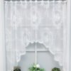 round mirror print lace polyester café curtain sheer European kitchen valance