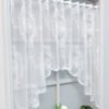 round mirror print lace polyester café curtain sheer European kitchen valance