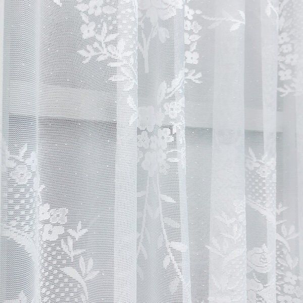 round mirror print lace polyester café curtain sheer European kitchen valance