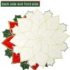 Round Placemats (1) Christmas Placemats – Red & Gold Embroidered