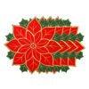 Round Placemats (3) Christmas Placemats – Red & Gold Embroidered