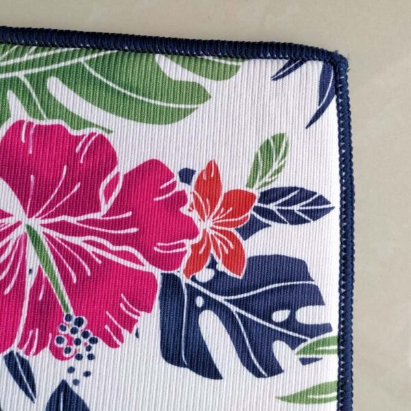 Rustic Floral Leaf Print Foam-Core Dish Drying Mat – Absorbent Decorative Pad