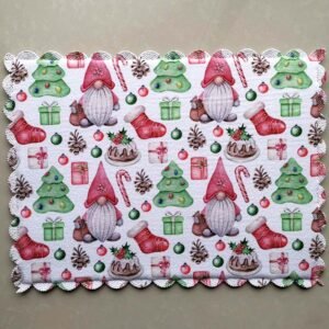 Santa Claus Christmas Foam-Core Dish Drying Mat – Absorbent Festive Pad