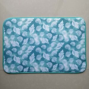 Blue-Green Seashell Coral Foam-Core Dish Drying Mat – Marine Print