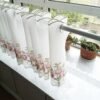 polyester sheer floral embroidery café curtain kitchen short valance