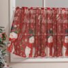 Snowman Christmas Print Café Curtain (4) snowman Christmas print café curtain polyester festive holiday valance