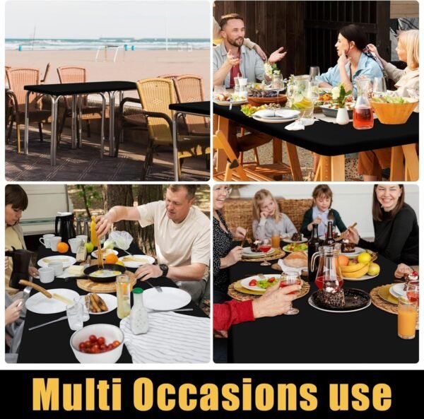 Black Elastic Rectangular Tablecloth