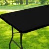 Black Elastic Rectangular Tablecloth