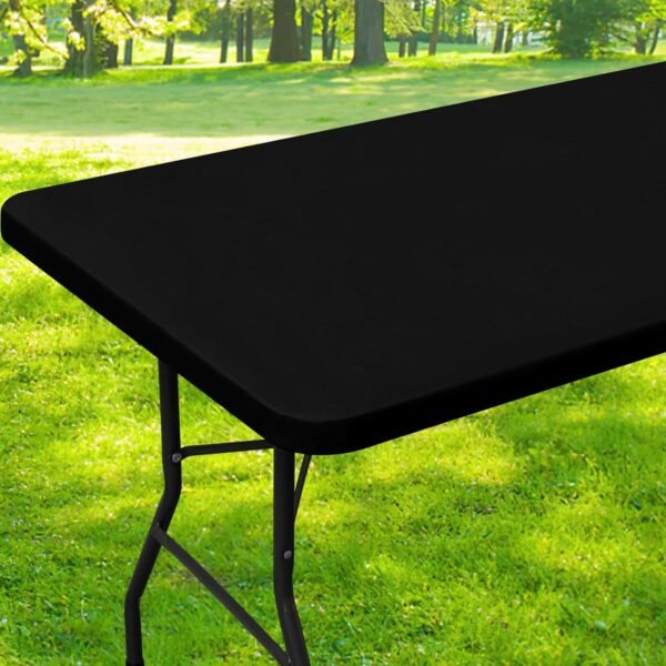 Black Elastic Rectangular Tablecloth