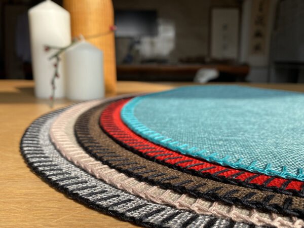 Striped Linen Round Placemat 35cm