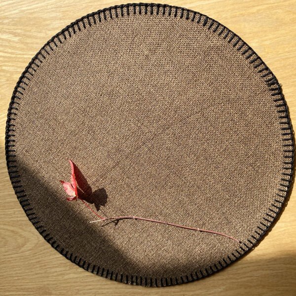 Striped Linen Round Placemat 35cm Heat-Resistant Bulk