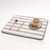 Striped Microfiber Kitchen Drying Mat – Absorbent Counter Pad