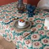 Sunflower Print Cotton Blend Tablecloth - Bright for Garden Parties (4) Sunflower Print Cotton Blend Tablecloth
