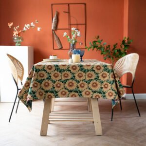 Custom Size Sunflower Tablecloth - Fade-Resistant Cotton Blend