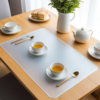 1.5mm frosted PVC table mat with plant pattern, 36x36inch