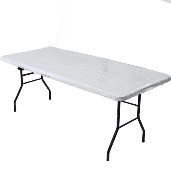 Transparent PVC elastic edge fitted table cover for rectangular tables