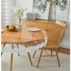 Transparent PVC lace edge round tablecloth with soft drape design (1) Transparent PVC lace edge round tablecloth with soft drape design