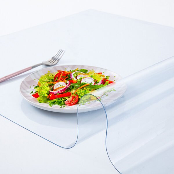 Transparent PVC waterproof table protector mat for dining and office tables (4) Transparent PVC Table Protector Mat