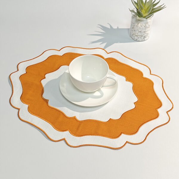 Two-Tone Rectangular Linen Placemat 45x34cm Heat-Resistant Bulk