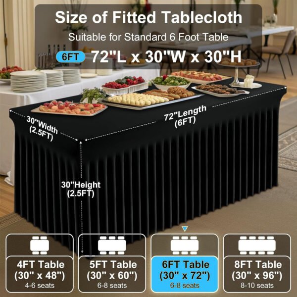 Premium Table Skirt for Events Black
