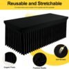 Elegant Table Skirt Black for Weddings and Banquets