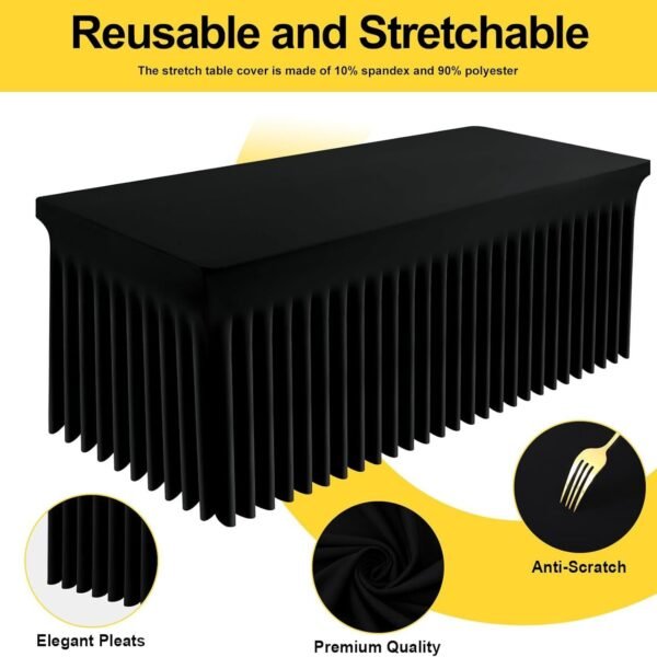 Elegant Table Skirt Black for Weddings and Banquets