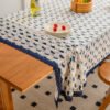 Nautical Whale Cotton Blend Tablecloth - Lace Trim